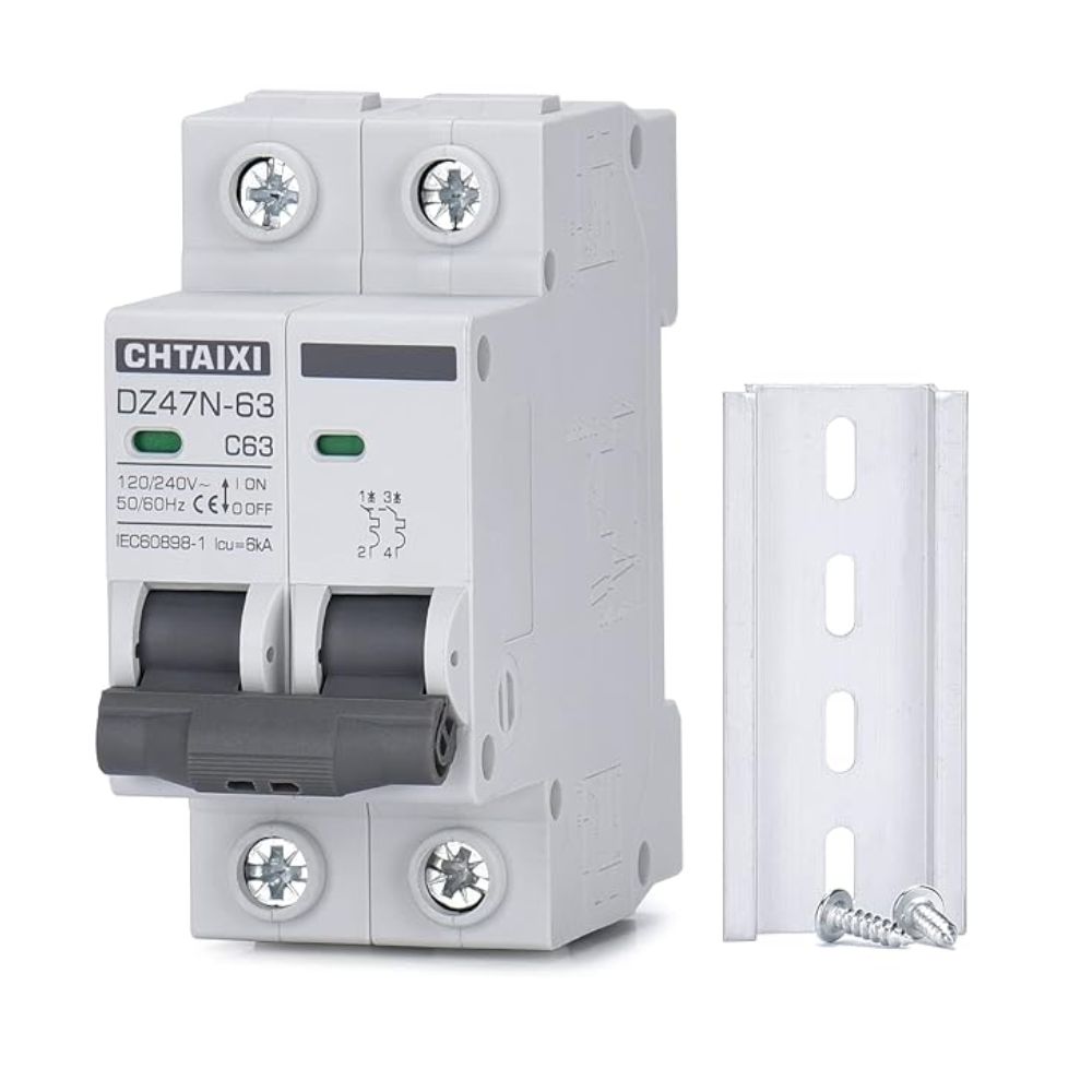 2 Pole DIN Rail Mount Circuit Breaker Chtaixi-DZ47N-63|Carisol